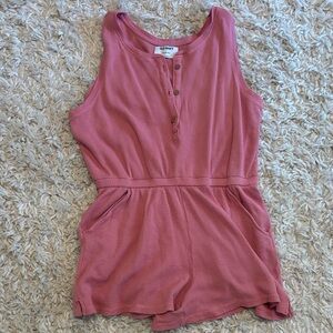 Old Navy Dusty Rose Sleeveless Waffle Romper